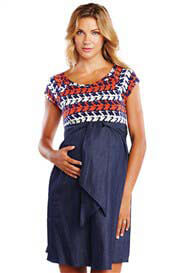 Maternal America - Blue Stork Scoop Neck Dress 
