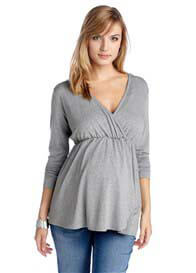 Esprit - Long Sleeve Jersey Nursing Top in Grey