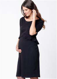 Ripe Maternity - Peplum Dress in Black