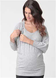 Ripe Maternity - Angora Nursing Jumper in Arctic Marle