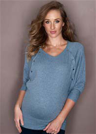 Ripe Maternity - Angora Nursing Jumper in Shale 