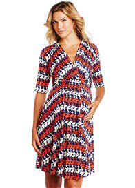 Maternal America - Stork Print Mini Front Tie Dress