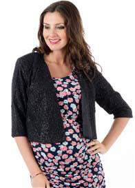 Everly Grey - Ruby Jacket in Black Shimmer
