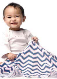 Swaddle - Blue Chevron Marquisette Swaddling Blanket