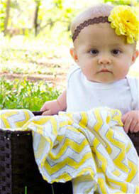 Swaddle - Yellow Chevron Marquisette Swaddling Blanket