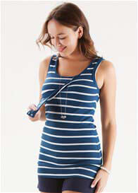 Trimester™ - Christina Blue Striped Nursing Tank Top