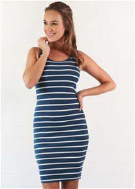 Trimester™ - Rachel Blue Striped Nursing Tank Dress
