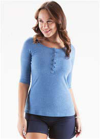 Trimester™ - Laurette Breastfeeding Henley in Blue