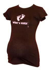 2 chix - Whats Kickin Maternity Tee w Pink Writing