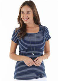 Trimester™ - Lyssa Nursing T-Shirt in Navy Stripe