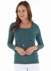 Trimester™ - Alyce Nursing Top in Green Stripe