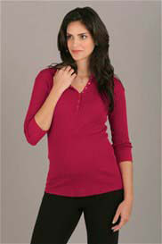 1 In The Oven - 3/4 Sleeve Maternity Henley - 6 colours
