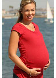 1 In The Oven - Mini Dot Ruched Scarlett Maternity Tee * ON SALE *