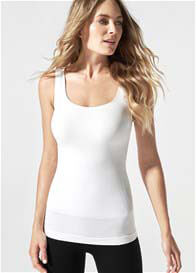 Blanqi - Postpartum Pull-Down Nursing Support Tank Top in White