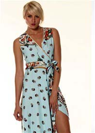 LIL Designs - Messina Wrap Maternity Dress in Baby Blue