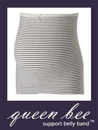 QueenBee - Support Belly Band in Tan/White Stripes
