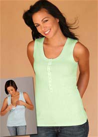 1 In The Oven - Pointelle Nursing Henley tank - 3 colours