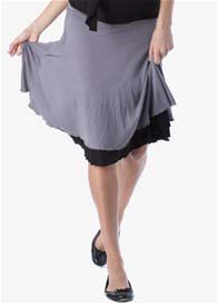 Seraphine - Reversible Maternity Skirt in Grey/Black