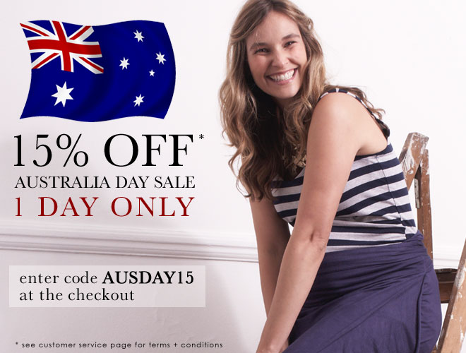 15% off 1 day only - Australia Day Sale