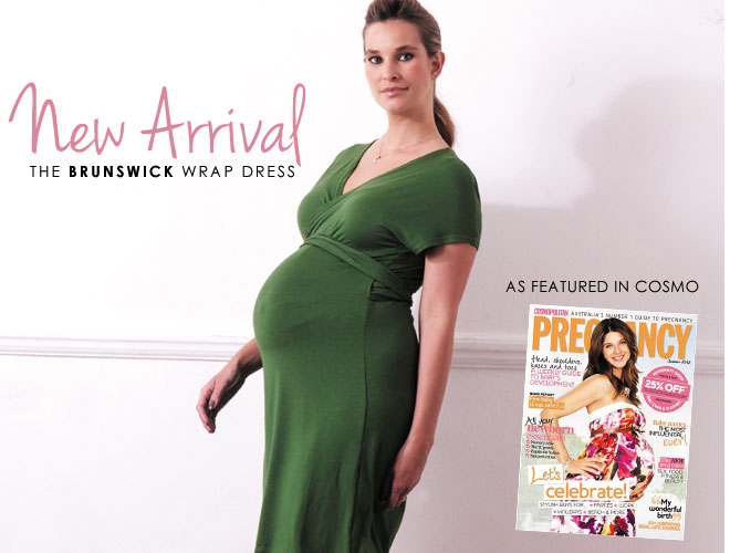 brunswick green wrap dress - as seen in cosmo pregnancy magazine