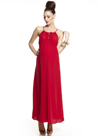 More of Me Olivia Red Silk Maternity Dress