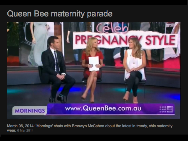 Queen Bee Maternity Fashion Parade on Channel 9 Mornings Show