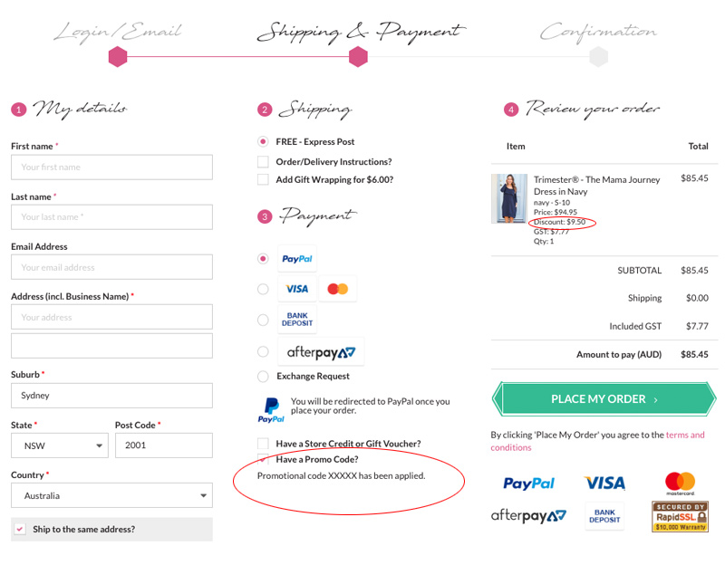 How to use a Queen Bee Maternity promo code or store credit