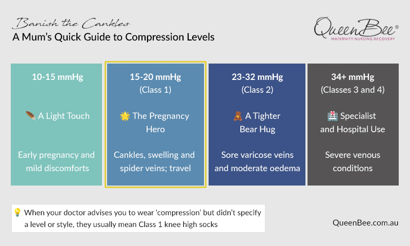 Guide to pregnancy compression levels infographic