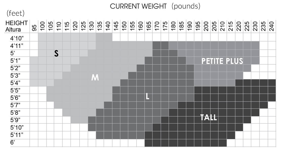 Preggers Maternity Footless Tights Size CHart