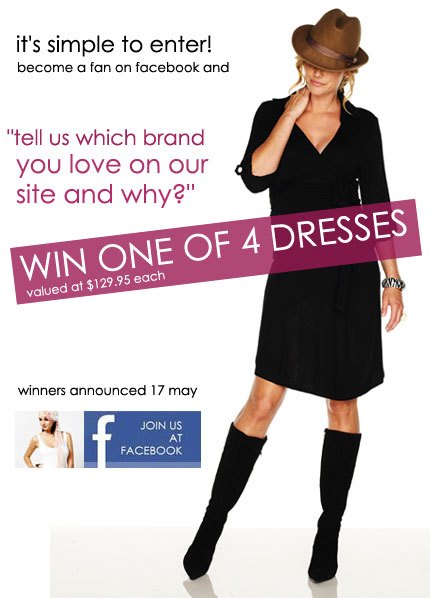 win one of 4 wrap dresses on facebook