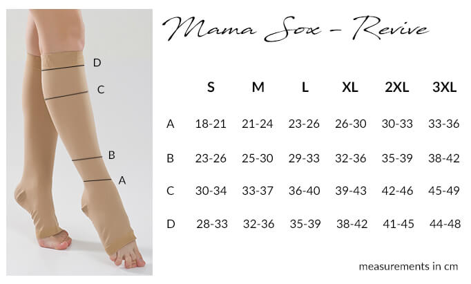 Revive Compression Socks Size Chart