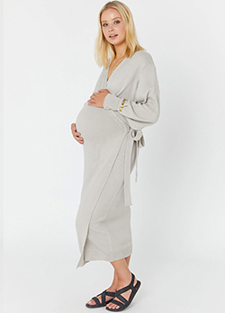 Winter Maternity Wrap Dress