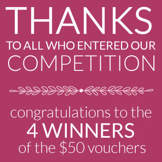 Congratulations to the 4 Winners of our April 2014 Competition