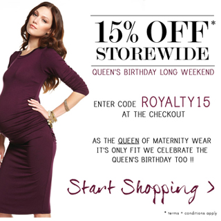 15% OFF SALE Queen's Birthday Long Weekend