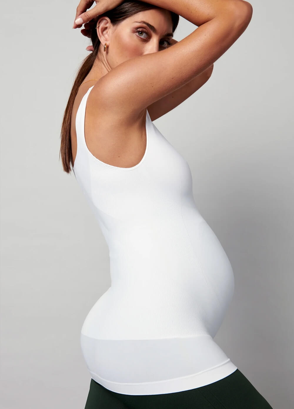 Blanqi Bodystyler Belly Support Maternity Support Tank Top - White
