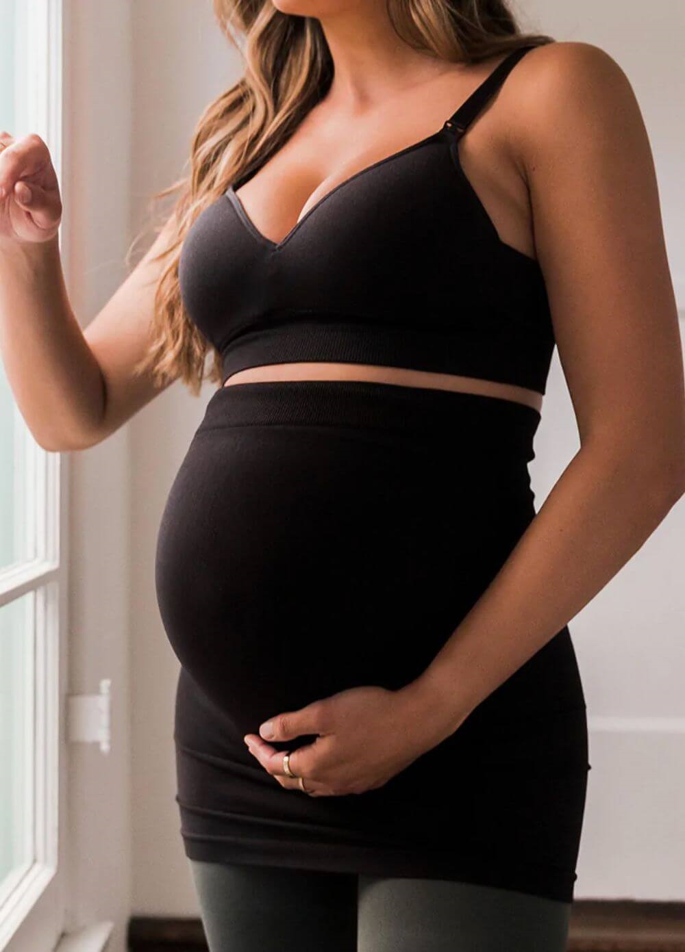 Built-in Support Maternity Belly Band in Black by Blanqi