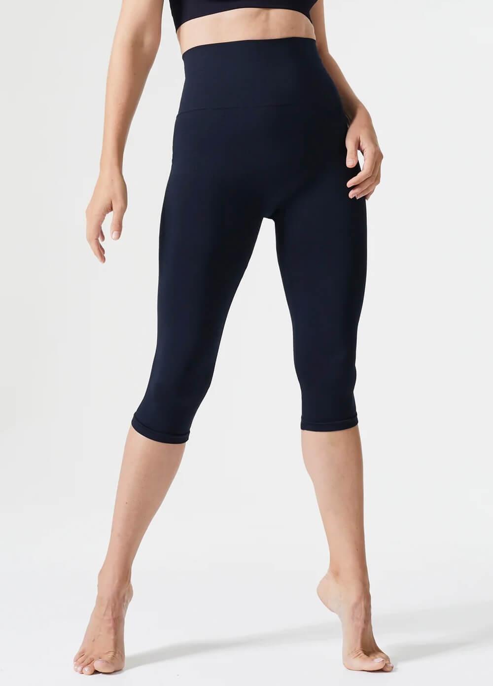 Blanqi - Hipster Postpartum Crop Leggings in Navy