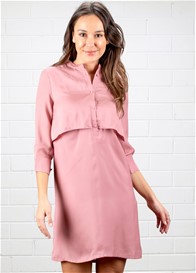 Dote - Gabby Nursing Shirt Dress in Blush - ON SALE