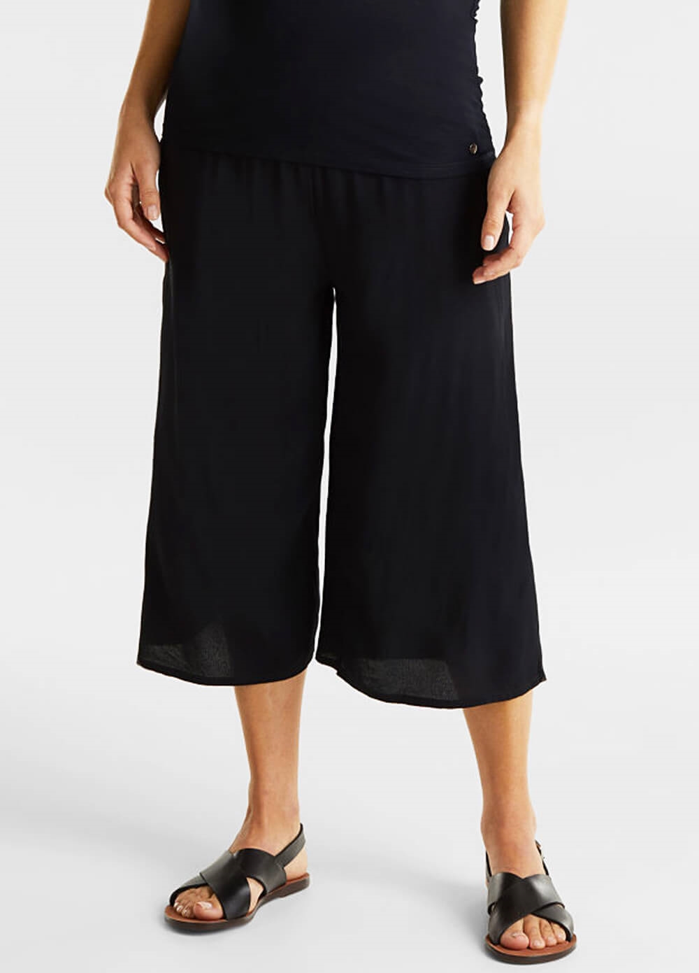 Esprit - Crepe Maternity Culottes in Black | Queen Bee
