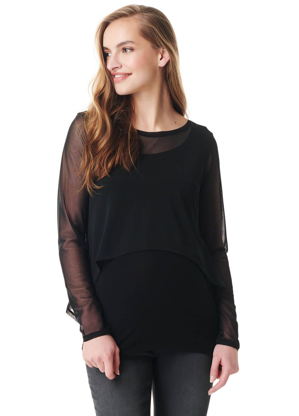 Layered Mesh Maternity & Nursing Top by Esprit