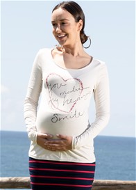 Esprit - My Heart Smiles Organic Cotton Tee in Off-White