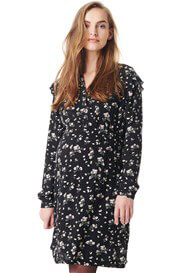 Esprit - Viscose Nursing Dress in Black Floral - ON SALE