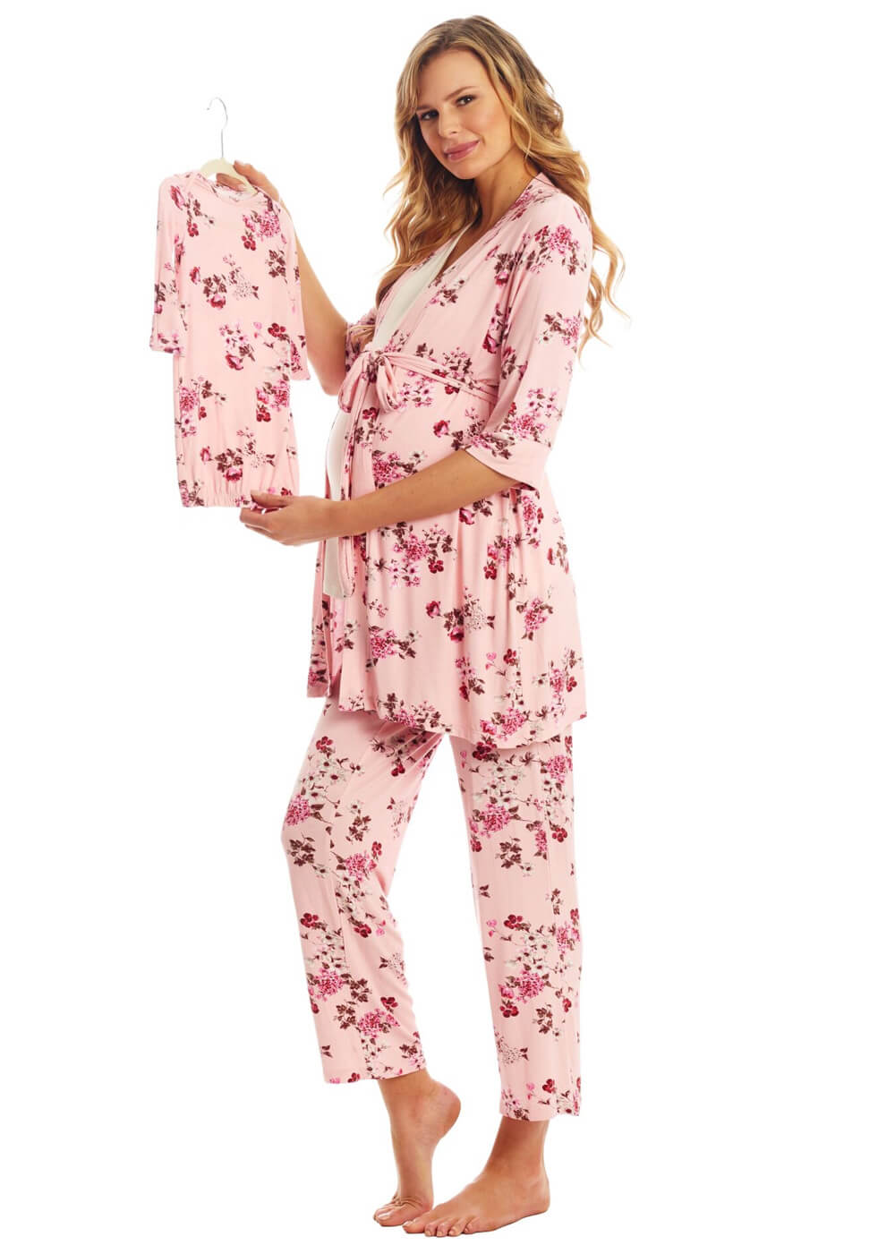 Everly Grey - Analise Mommy & Me PJ Gift Set in Pink Blossom
