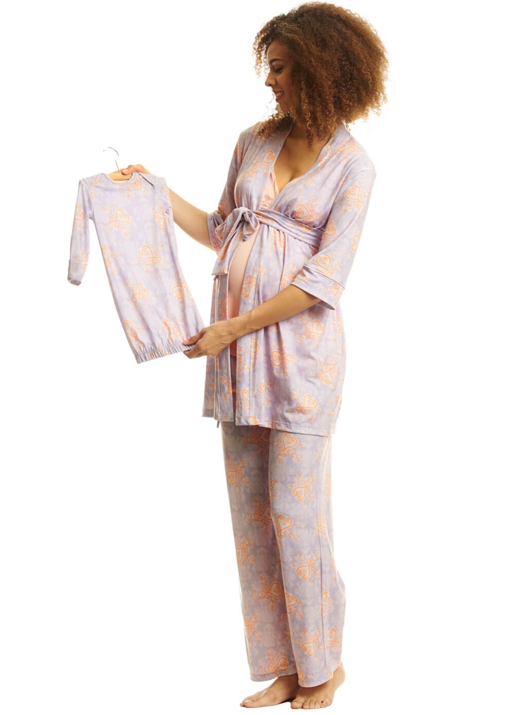 Queen Bee Analise Mommy & Me PJ Gift Set in Lilac Boho by Everly Grey 