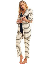Everly Grey - Analise Mommy & Me PJ Gift Set in Sand Stripes