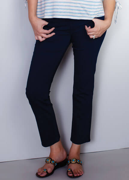 Navy Skinny Ankle Maternity Jeans by Maternal America 