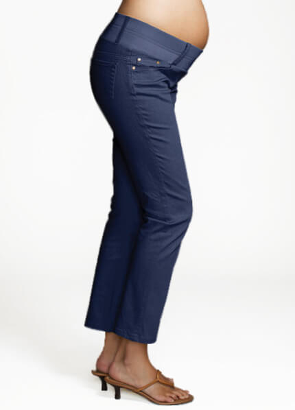 Navy Skinny Ankle Maternity Jeans by Maternal America 