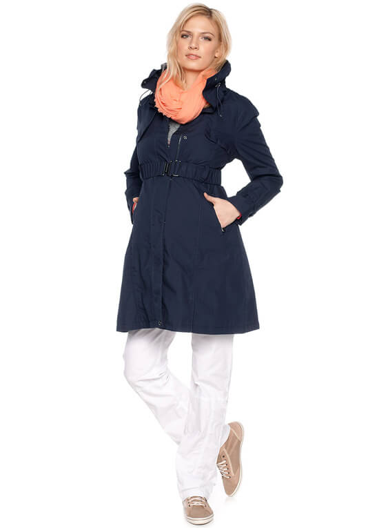 Navy Blue Maternity Parka Trench Coat by Esprit
