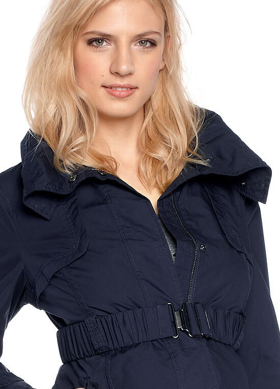Navy Blue Maternity Parka Trench Coat by Esprit
