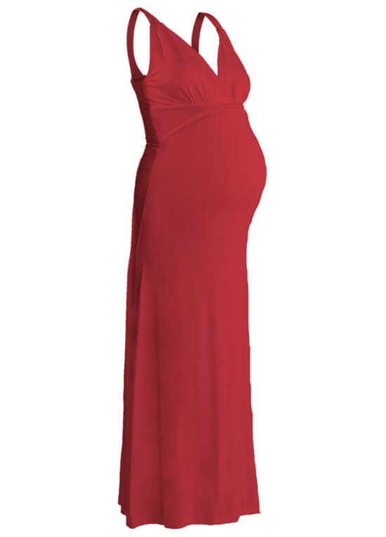 Marshall Red Maternity Maxi Dress by Queen mum